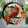Custom photo cardinal memorial suncatcher remembrance gift for loss of loved one