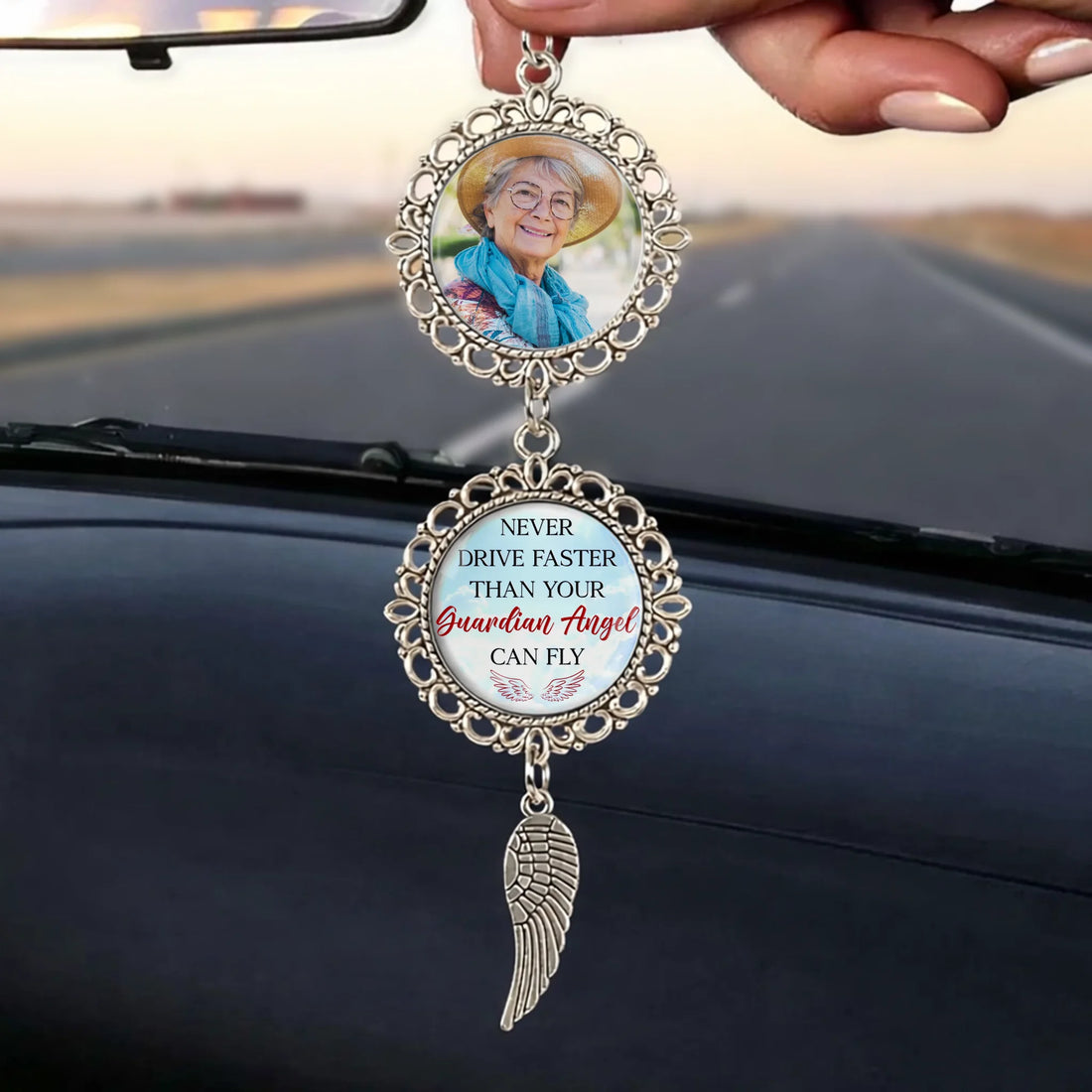 Never Drive Fast - Personalized Photo Charm Car Ornament