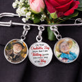 Custom photo memorial graduation pin honoring a loved one