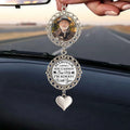 Memorial car charm featuring angel wing pendant and remembrance quote