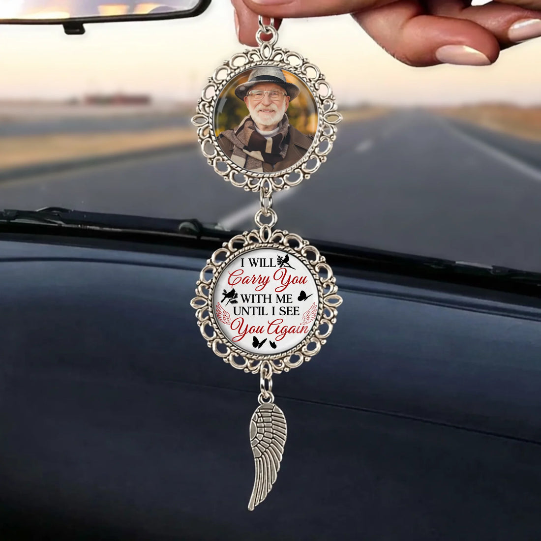 I'll Carry You - Personalized Photo Charm Car Ornament