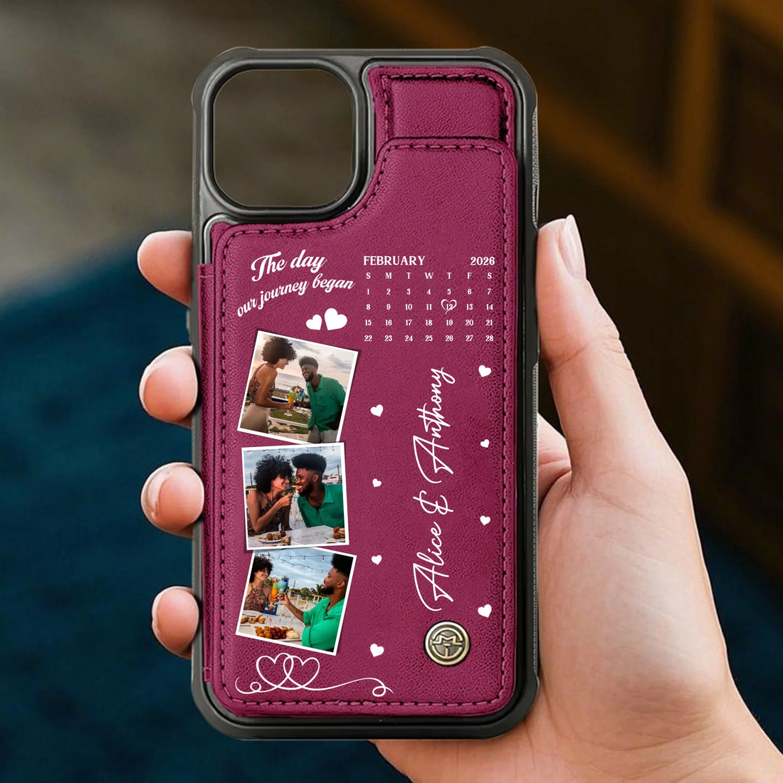 Our Journey Began - Personalized Leather Flip Wallet Phone Case