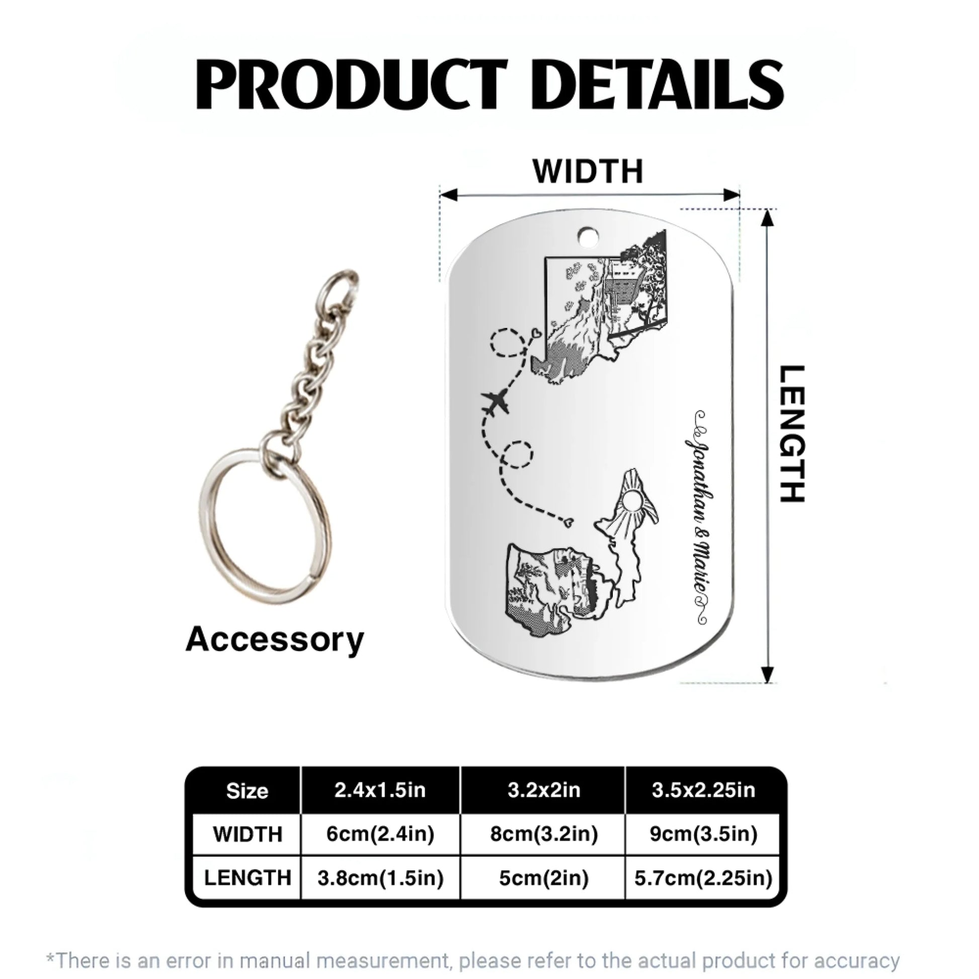 Long Distance Relationship Gift Personalized Keychain