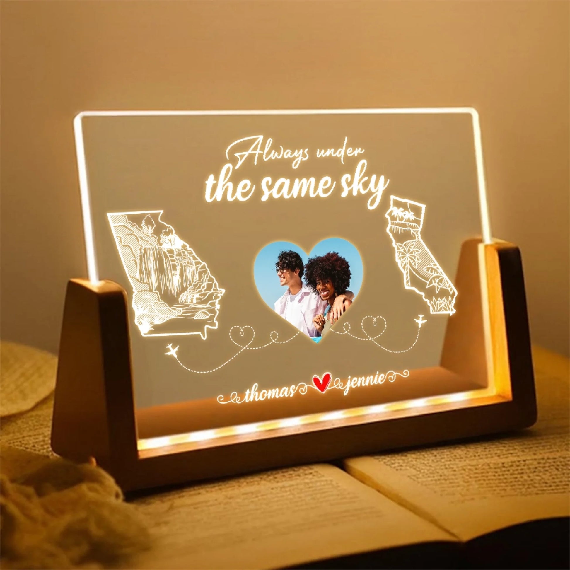 Custom Photo Night Light For Long Distance Couples