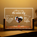 Personalized Long Distance Acrylic Night Light Under The Same Sky