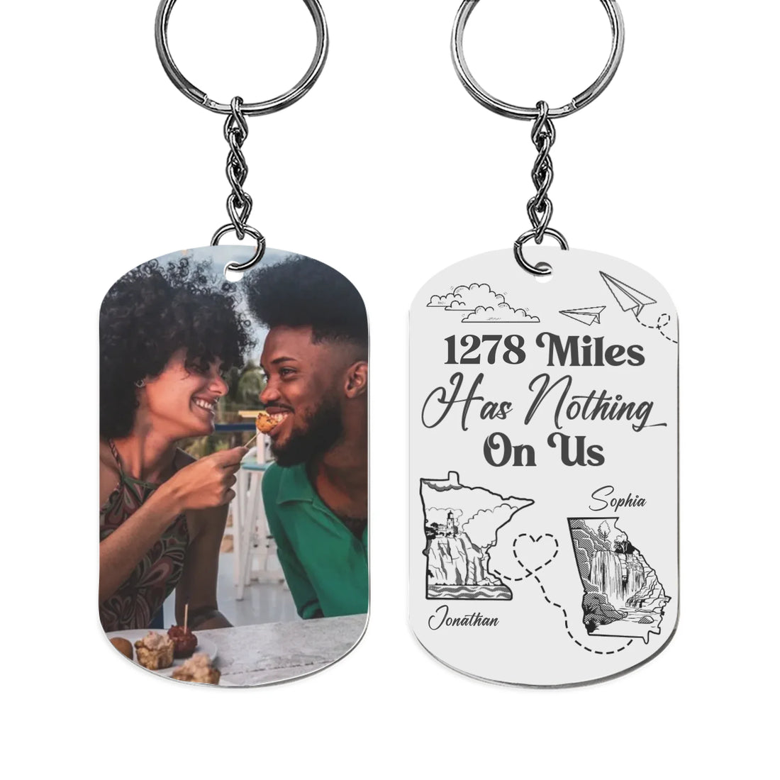 Distance Has Nothing - Personalized Aluminium Keychain