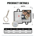 Personalized acrylic keychain size chart dimensions and specifications