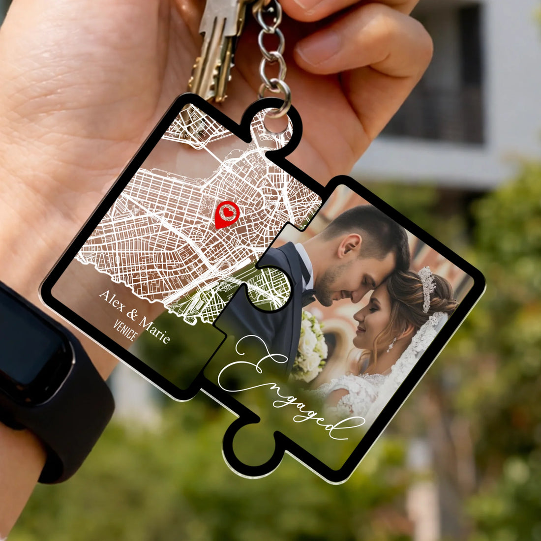 Engaged - Personalized Acrylic Keychain