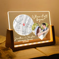 Custom Map Location Night Light With Photo And Names