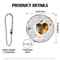 Personalized memorial glass car hanger product details and size guide