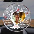 A Piece Of My Heart personalized memorial glass car hanger with photo