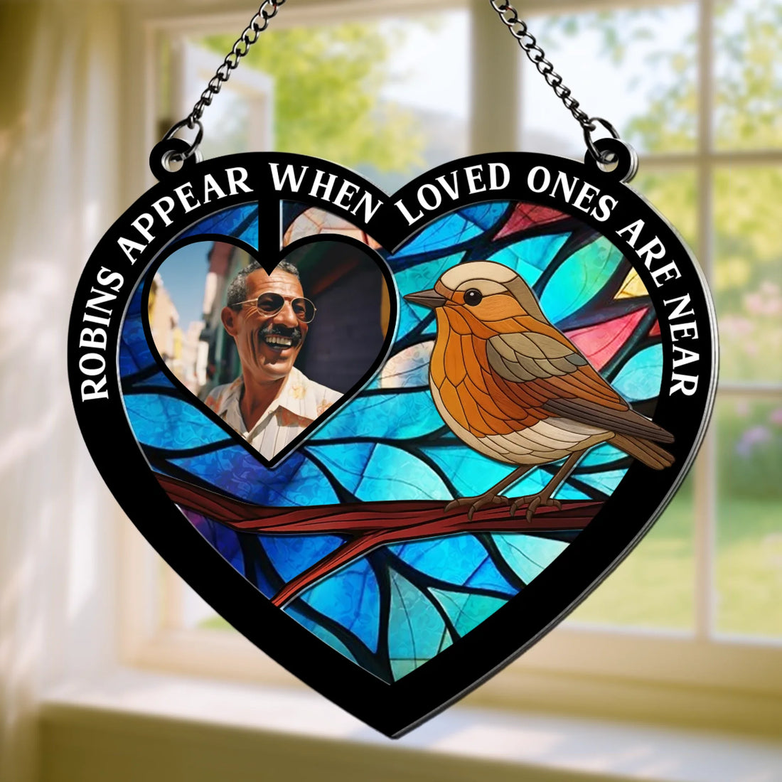 Robins Appear - Personalized Suncatcher