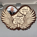Angel Watching Over Me personalized memorial car visor clip with photo and angel wings