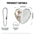 Heart shaped glass car hanger size chart and product specifications