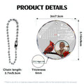 Memorial glass car hanger size chart and product specifications