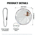 Glass memorial car hanger size chart and product specifications