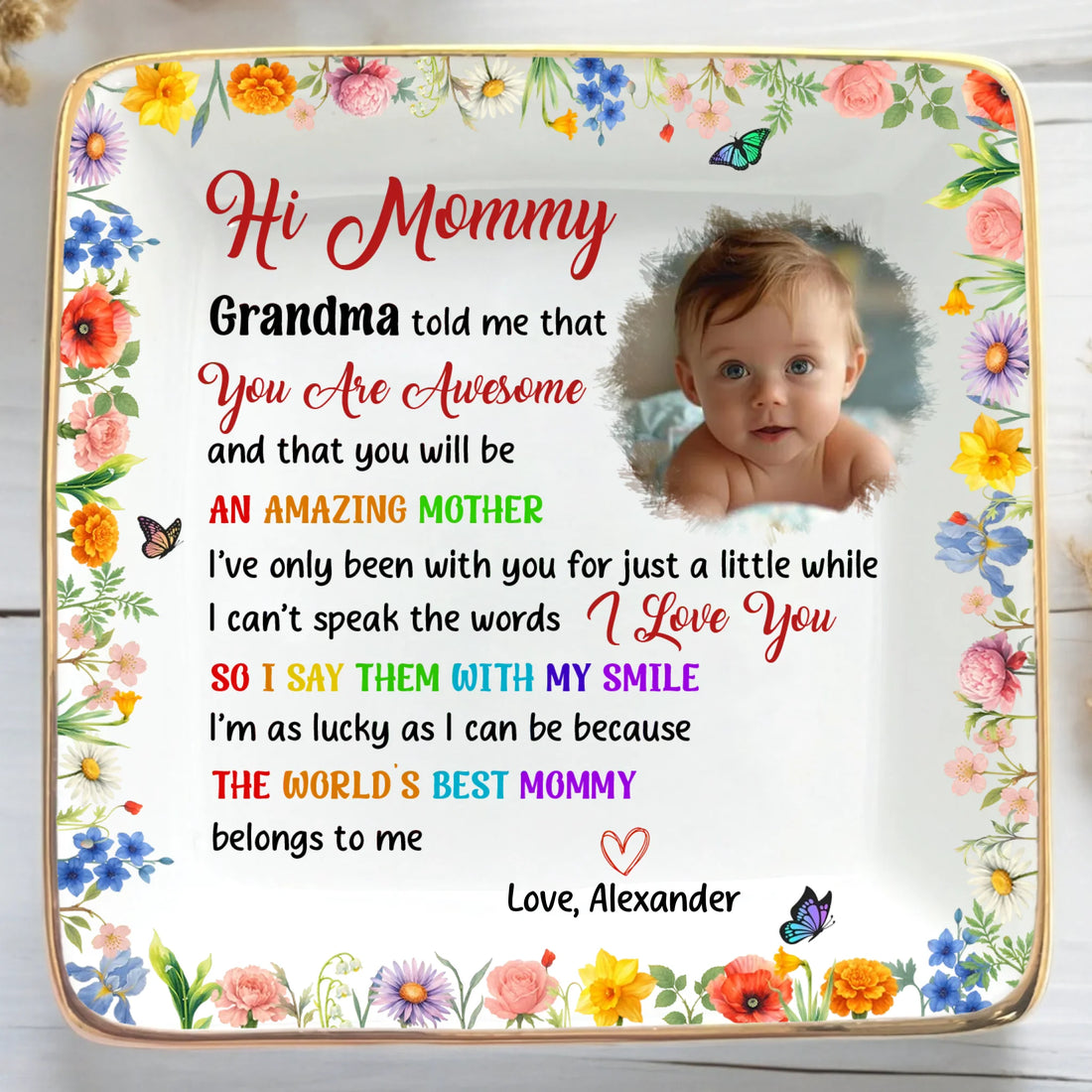 Hi Mommy - Personalized Ceramic Ring Dish