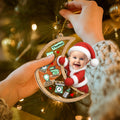 Personalized Santa Baby Acrylic Wood Ornament Hanging On Christmas Tree