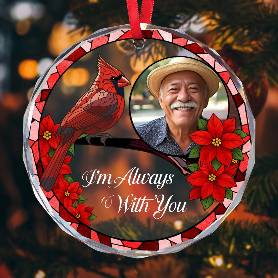 Always With You - Personalized Glass Ornament