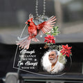 Personalized memorial cardinal car hanger with photo