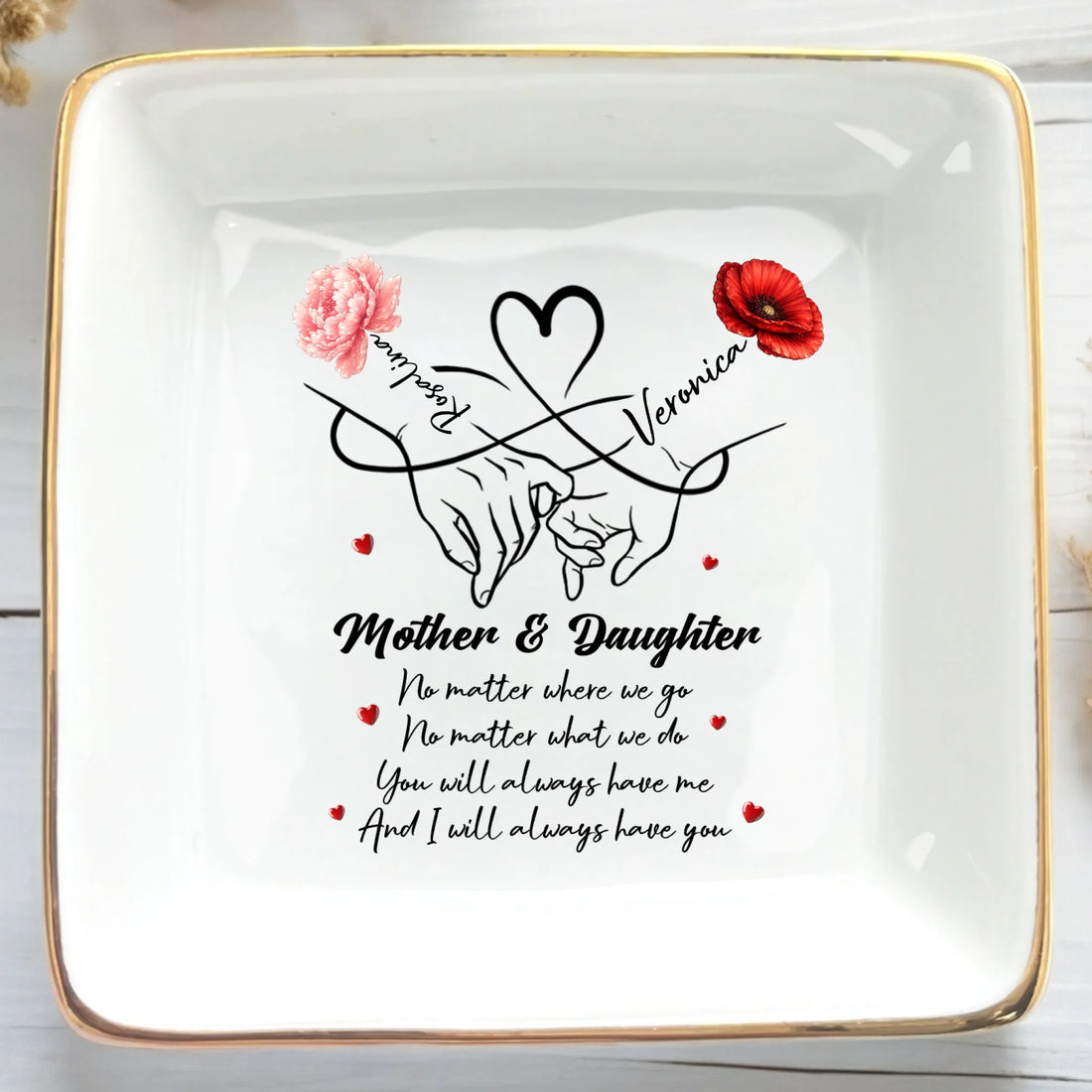 Mother & Daughter - Personalized Ceramic Ring Dish
