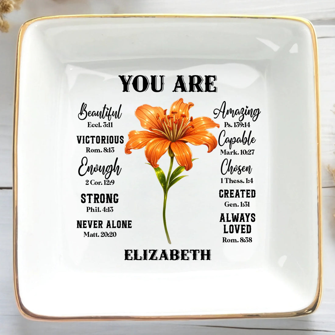 You Are Beautiful - Personalized Ceramic Ring Dish