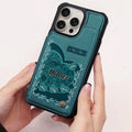 Grandma Personalized Leather Phone Case With Birth Month Flowers