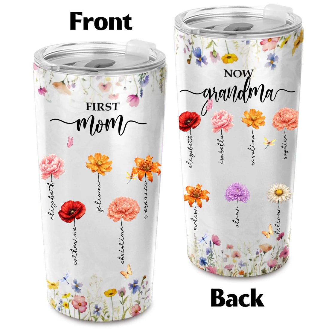 First Mom Now Grandma - Personalized Tumbler
