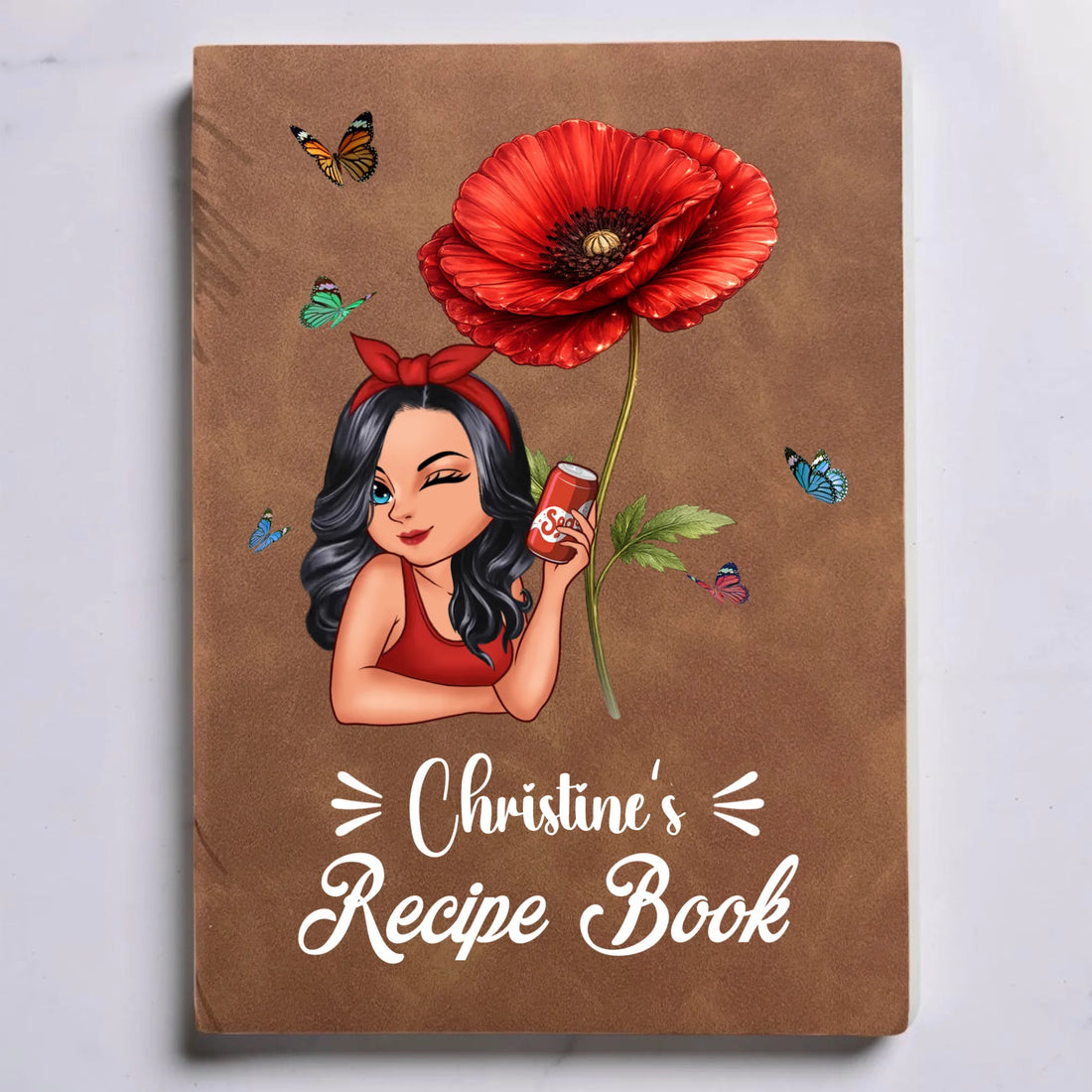 Personalized Recipe Book Leather Journal For Mom