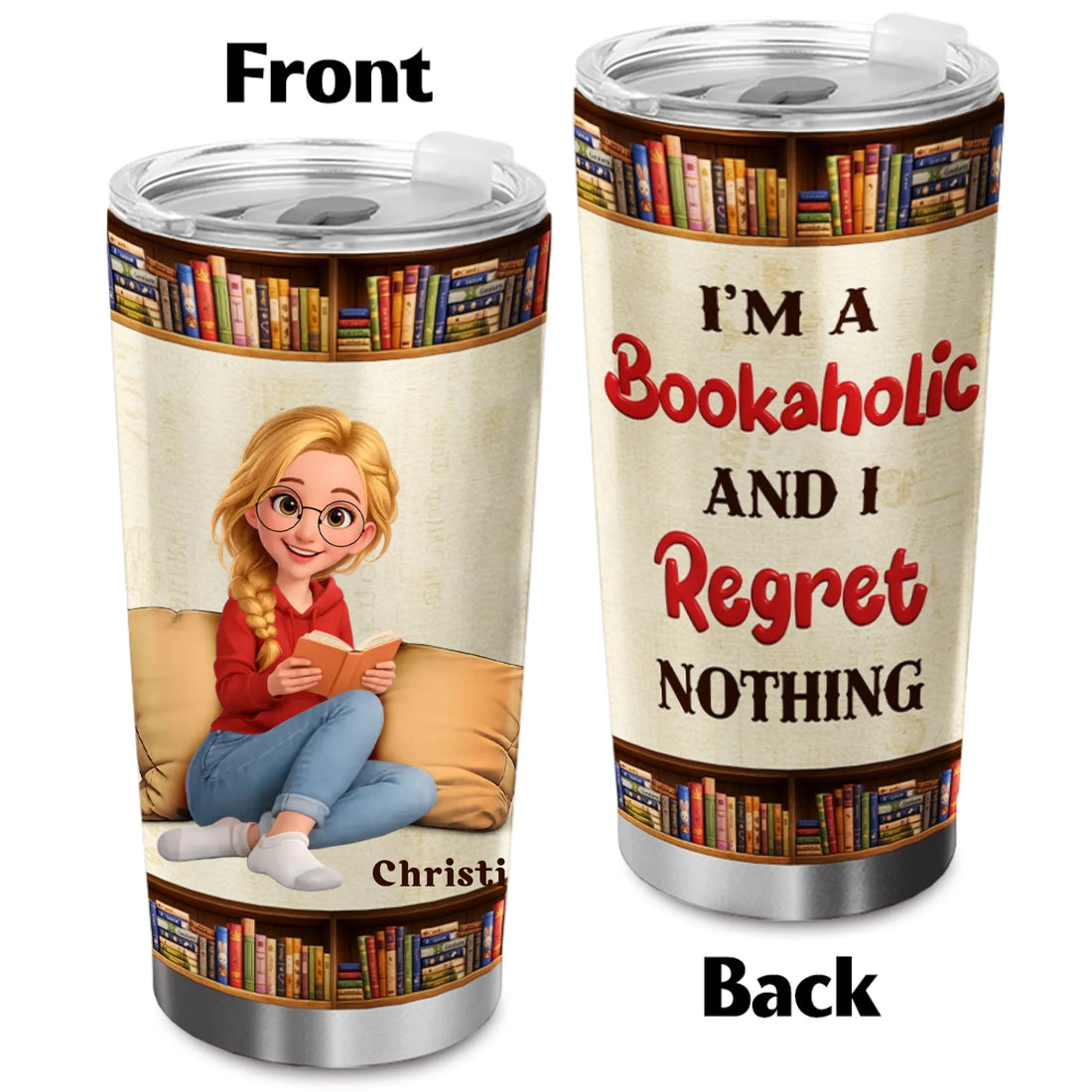 I'm A Bookaholic - Personalized Book Lovers' Tumbler