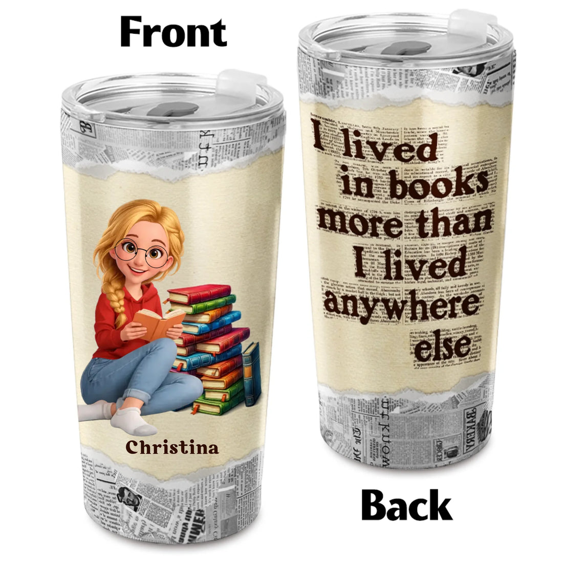 I Lived In Books - Personalized Book Lovers' Tumbler