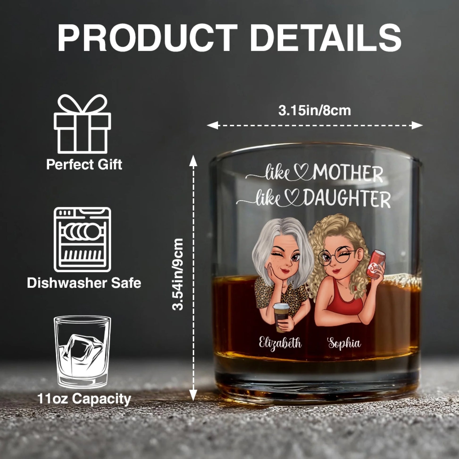 Like Mother Like Daughter Whiskey Glass Product Details