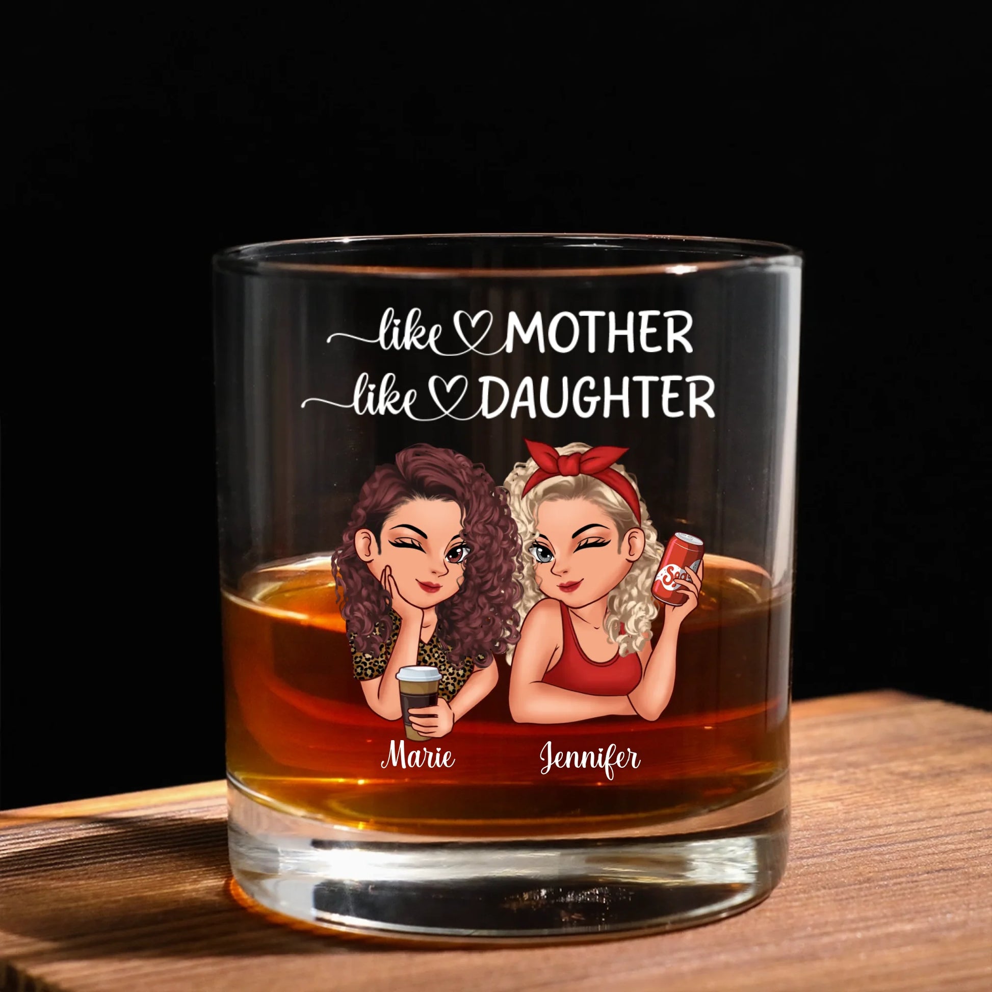 Personalized Like Mother Like Daughter Whiskey Glass