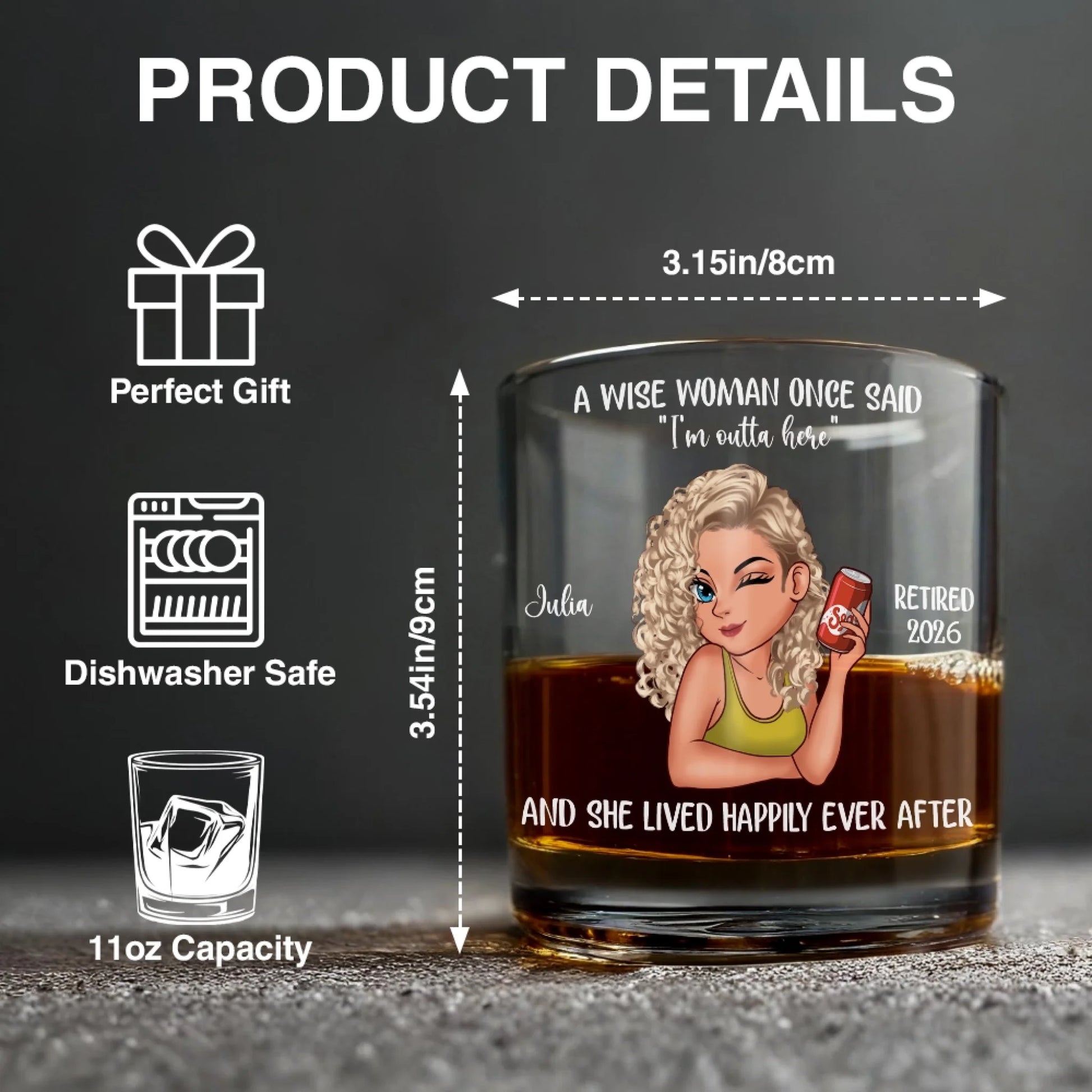 Personalized Whiskey Glass Product Details