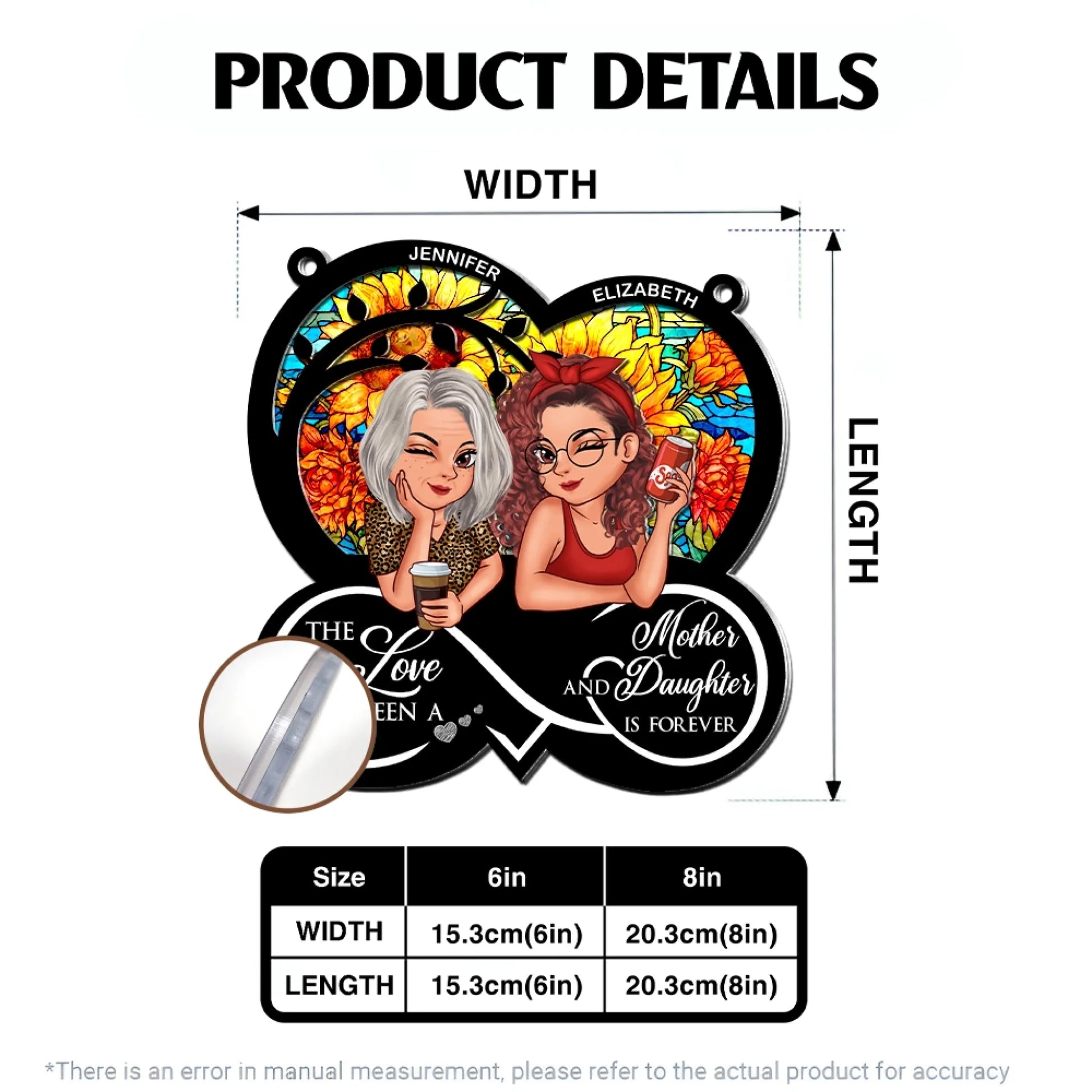 Personalized Acrylic Suncatcher Product Details And Size Guide