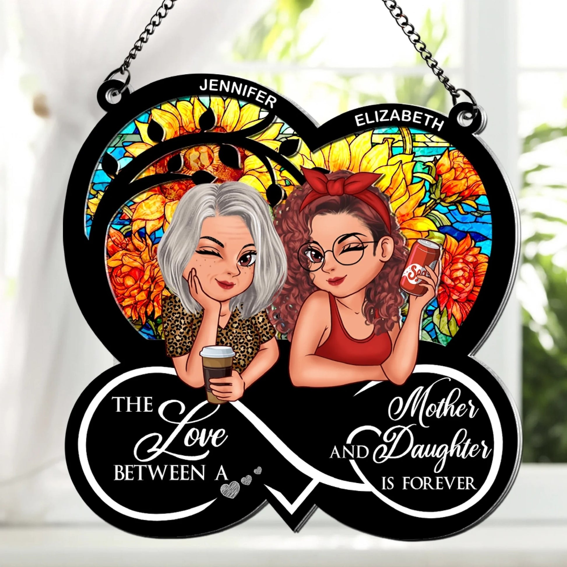 Mother And Daughter Personalized Window Suncatcher Home Decor
