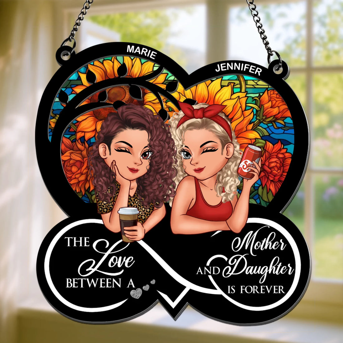 Mother And Daughter - Personalized Suncatcher