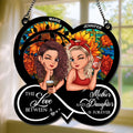 Personalized Mother And Daughter Acrylic Suncatcher Gift With Custom Names