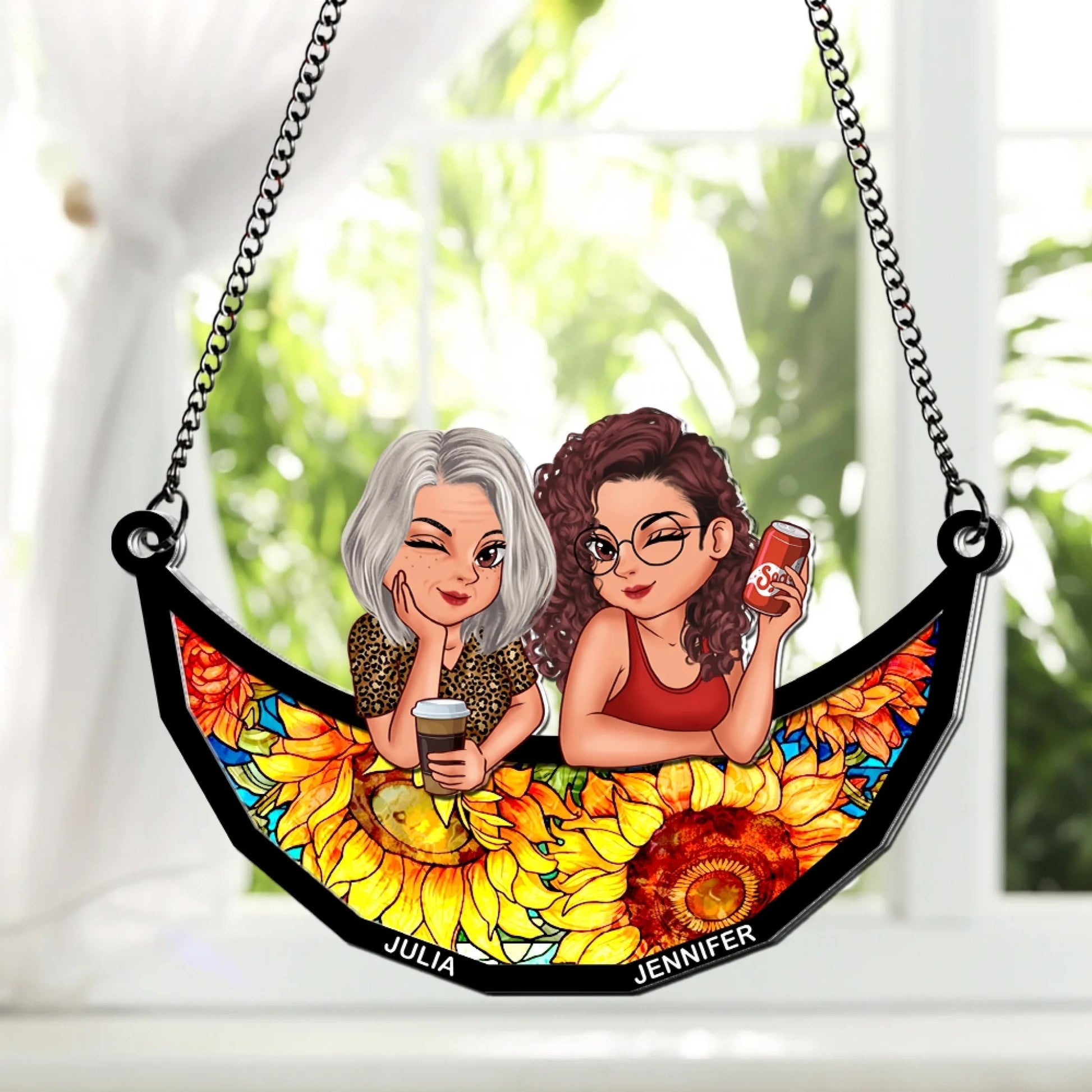 Mother And Daughter Personalized Window Suncatcher Home Decor Gift