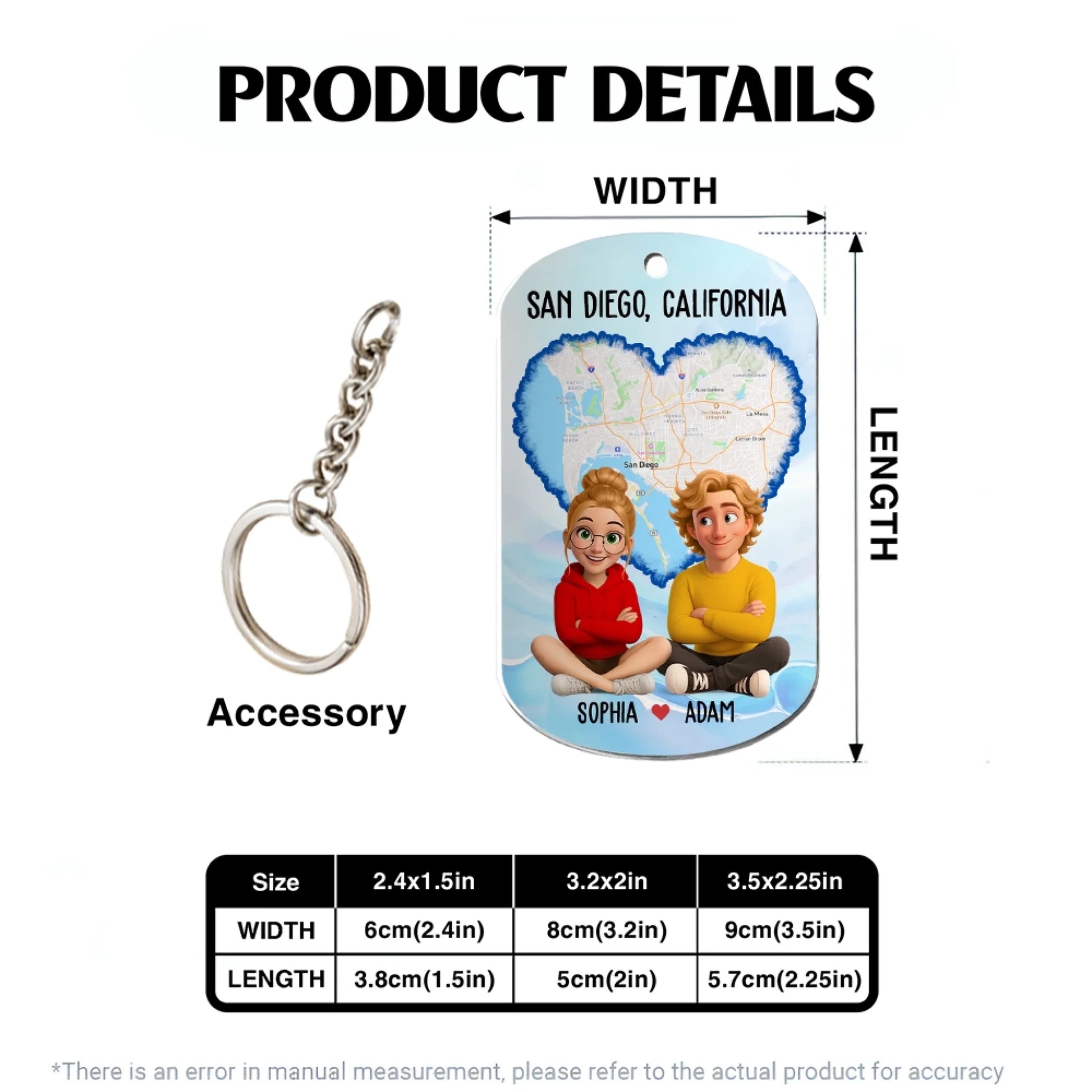 Custom Aluminium Keychain Product Details And Size Guide