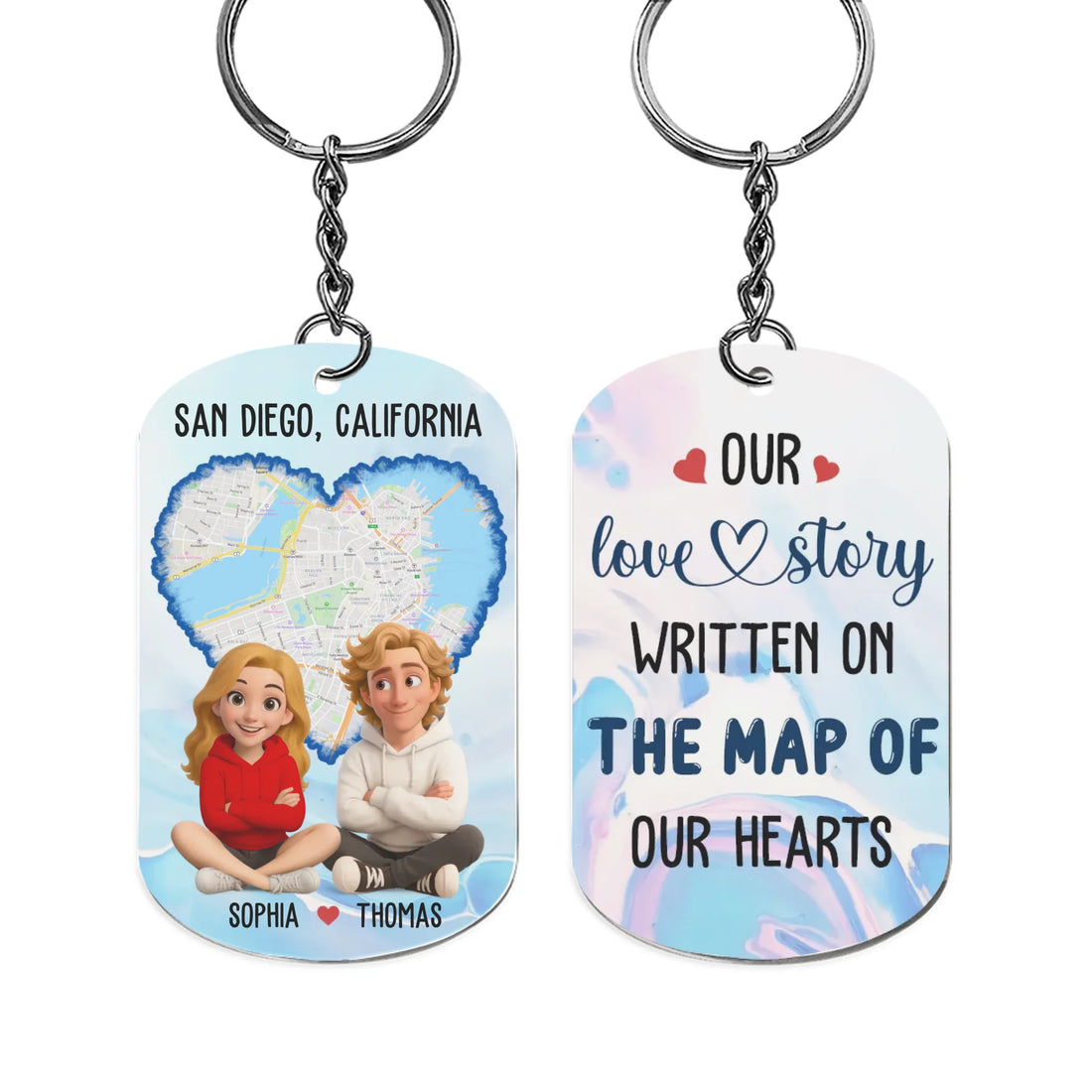 Our Love Story - Personalized Aluminium Keychain