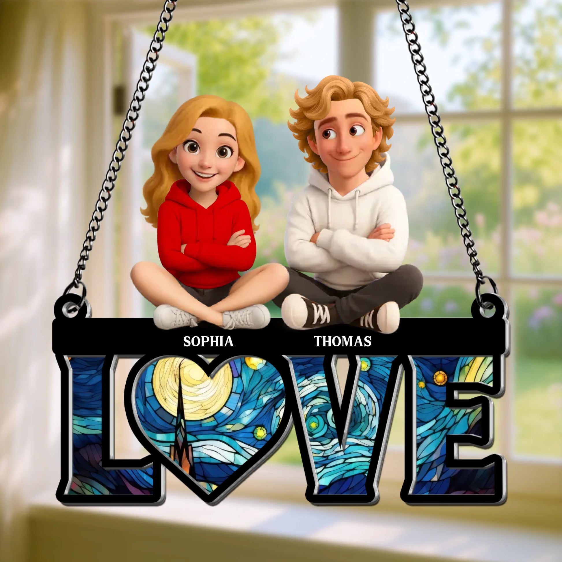 Personalized Couple LOVE Suncatcher With Custom Names