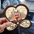Custom drive safe car visor clip gift for couples
