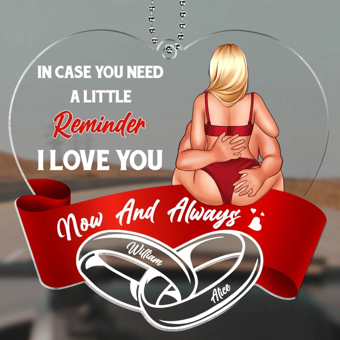 I Love You - Personalized Acrylic Car Hanger