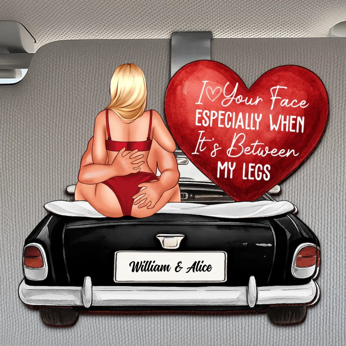 I Love Your Face - Personalized Car Visor Clip