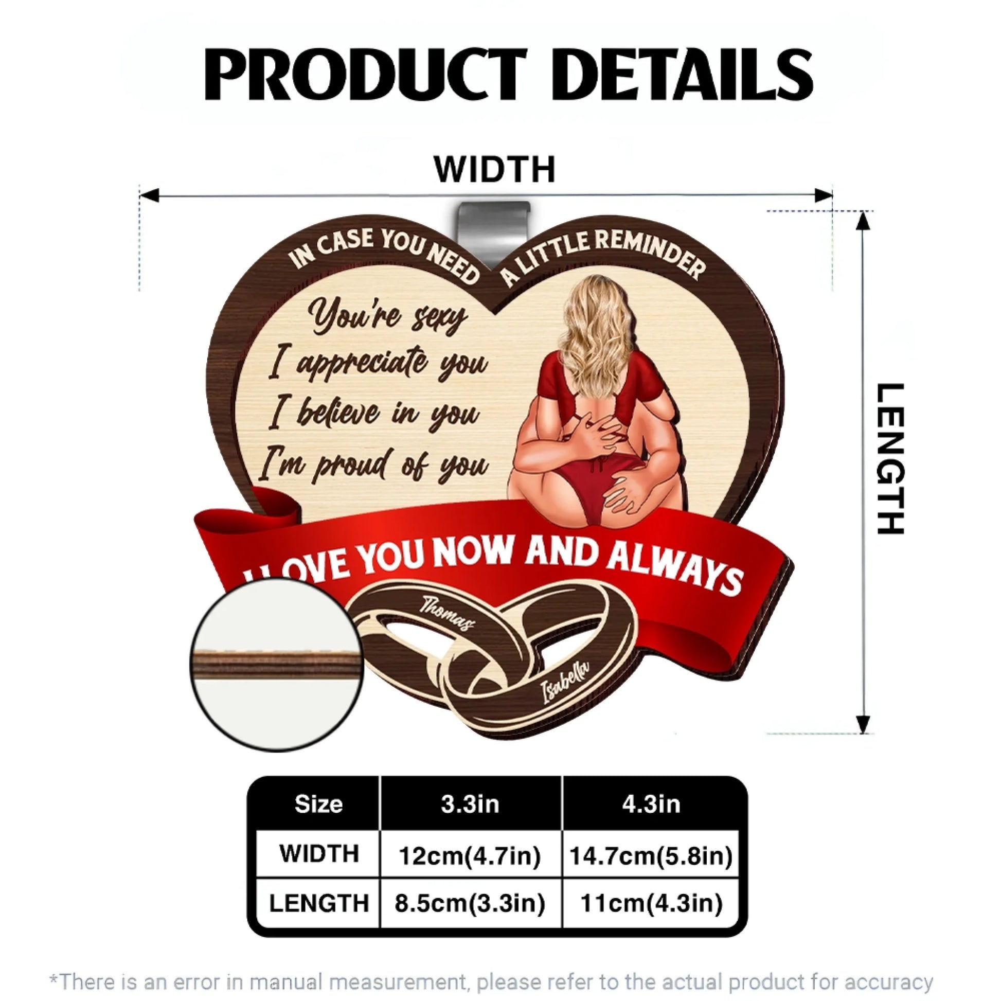 Personalized Wooden Car Visor Clip Product Details