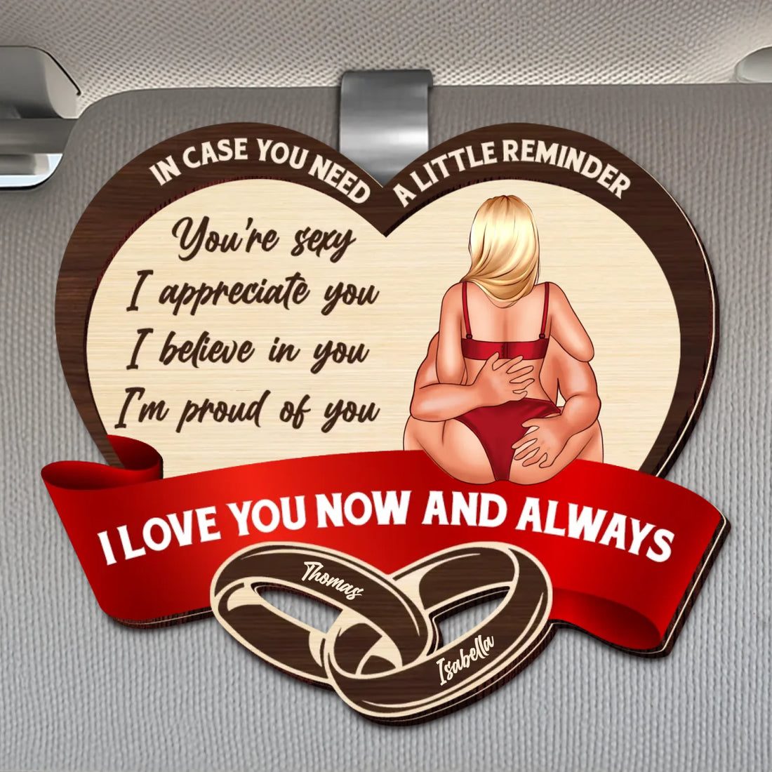 I Love You - Personalized Car Visor Clip