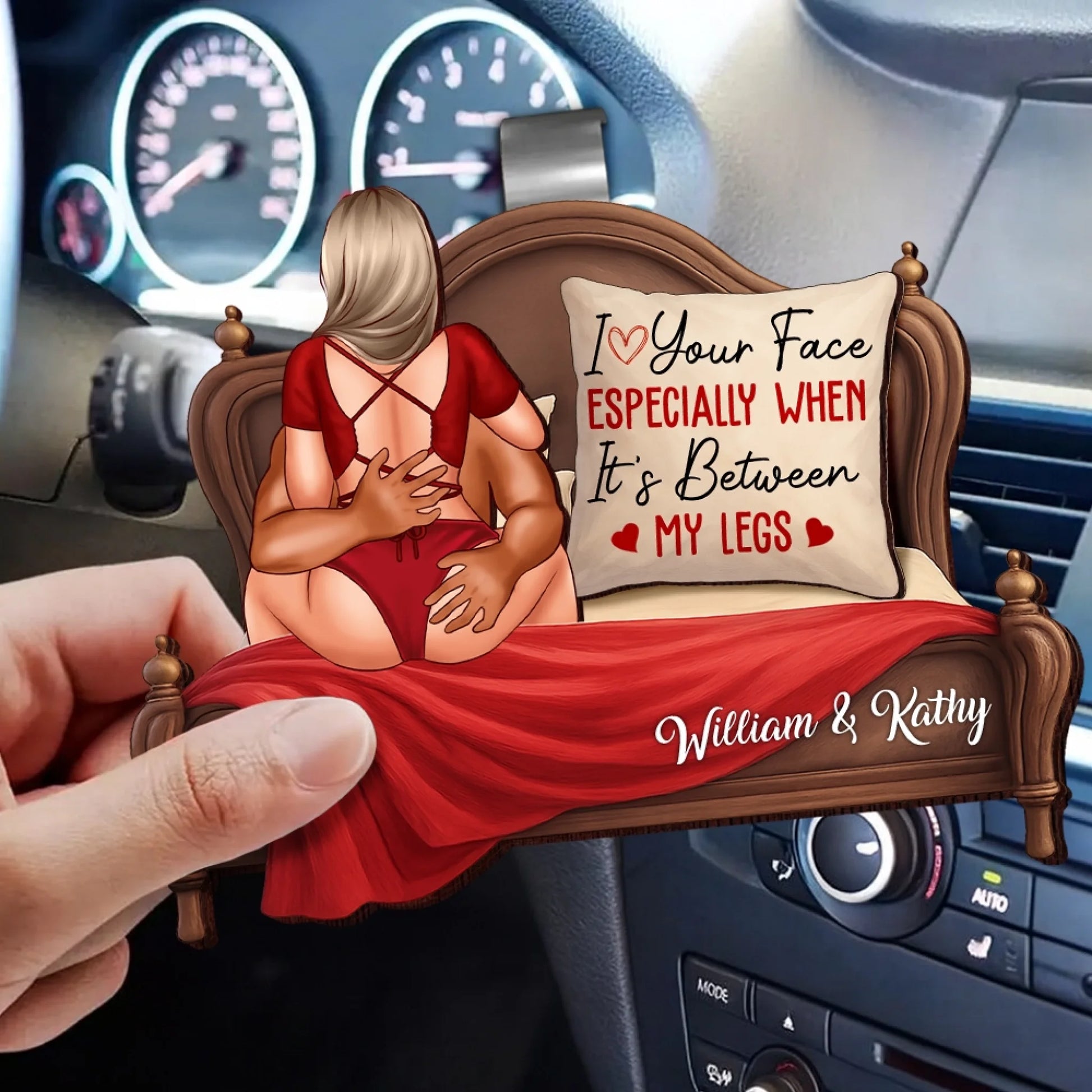 Custom Couple Car Accessory With Romantic Quote
