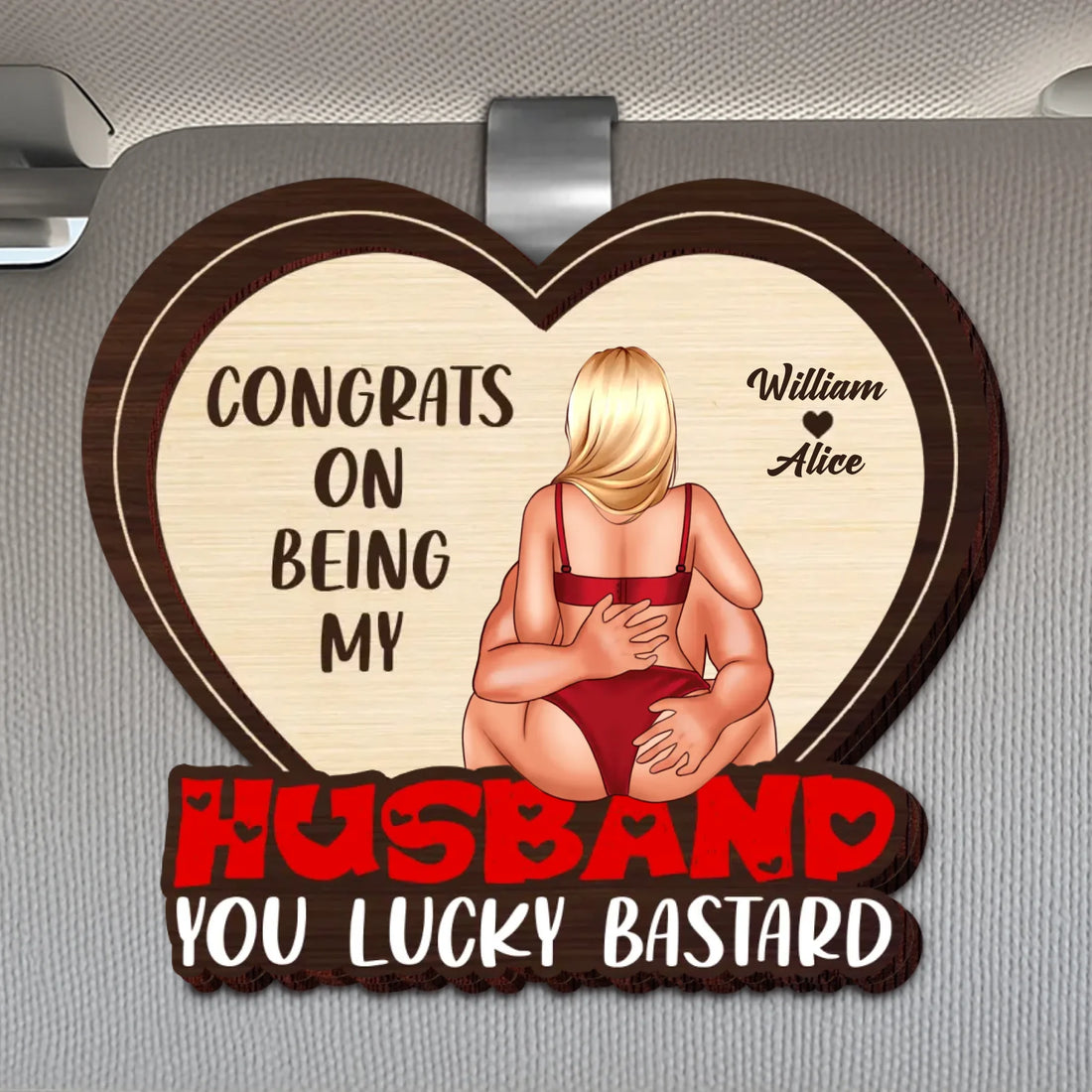Congrats My Husband - Personalized Car Visor Clip