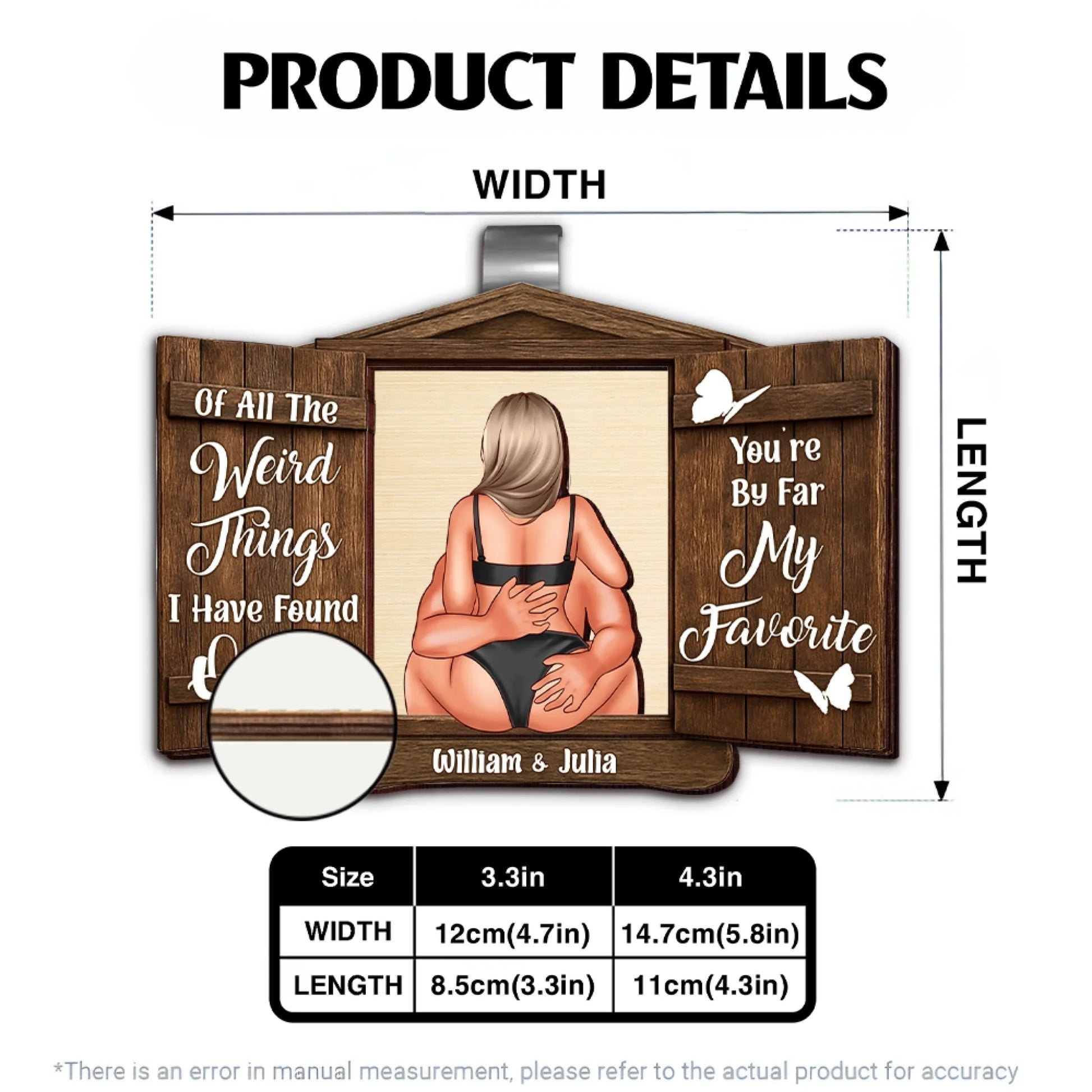 Personalized Wooden Car Visor Clip Product Details